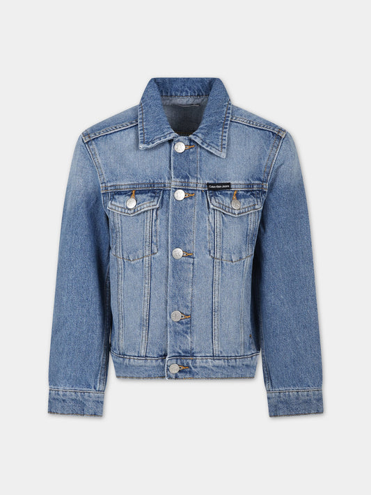 Giubbotto di jeans per bambino con logo,Calvin Klein Kids,24SMCKIB0IB02011 1A4