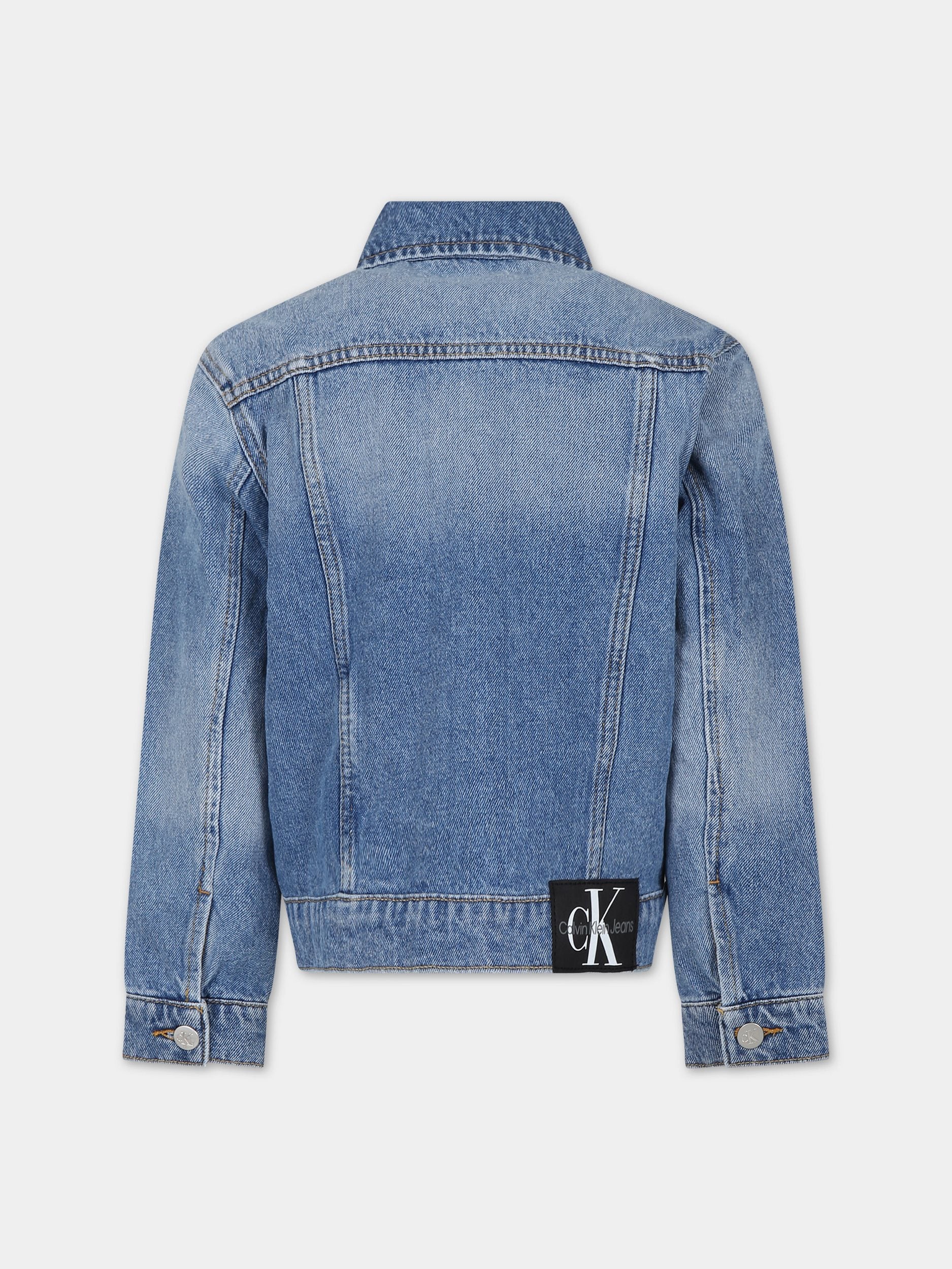 Giubbotto di jeans per bambino con logo,Calvin Klein Kids,24SMCKIB0IB02011 1A4