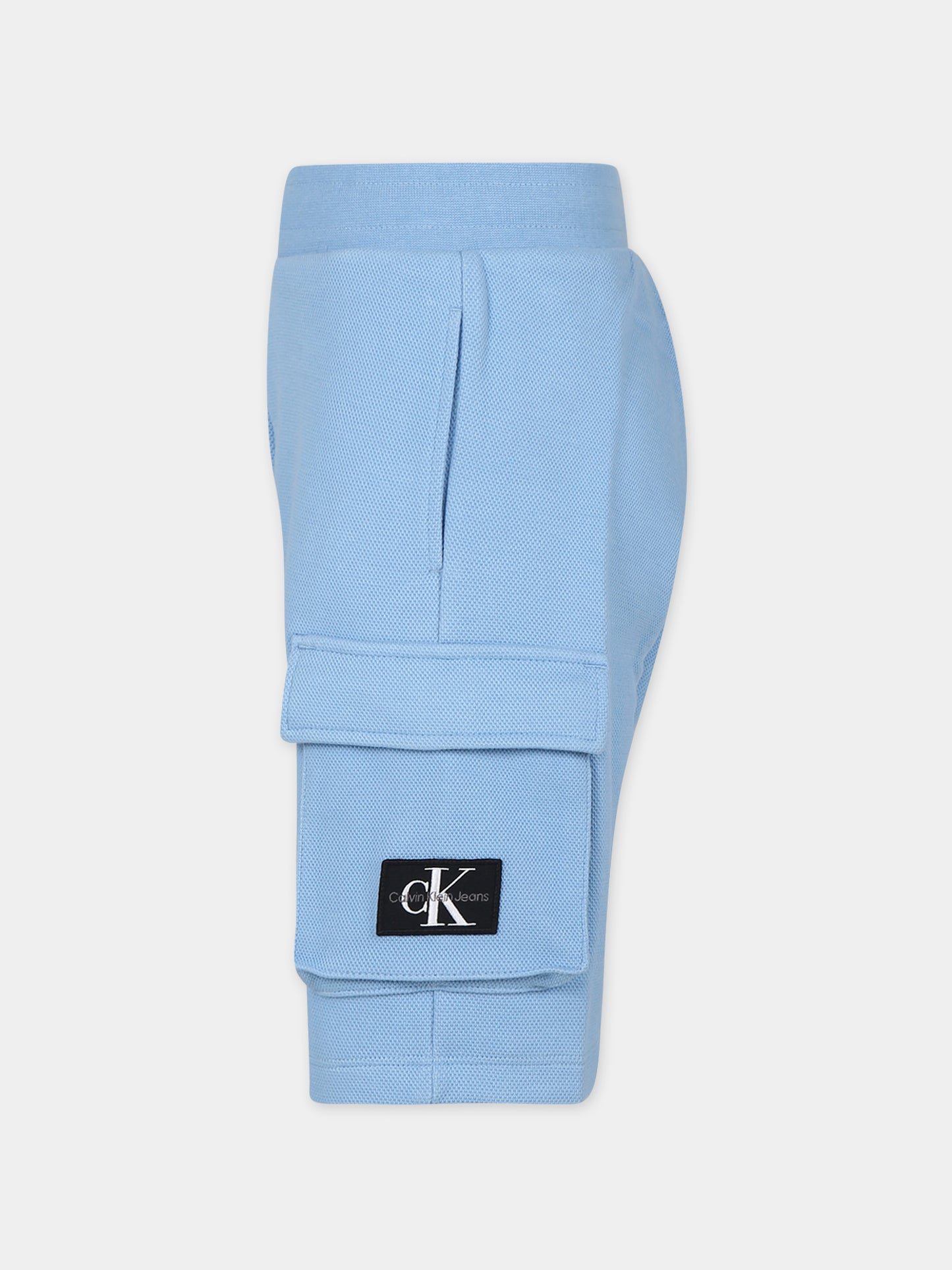 Shorts celesti per bambino con logo,Calvin Klein Kids,24SMCKIB0IB02066J CEZ
