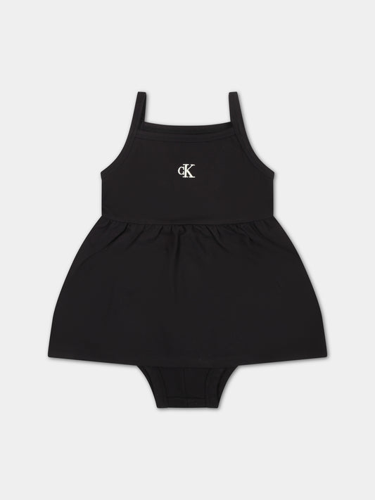 Vestito casual nero per neonata con logo,Calvin Klein Kids,24SMCKIN0IN00171 BEH