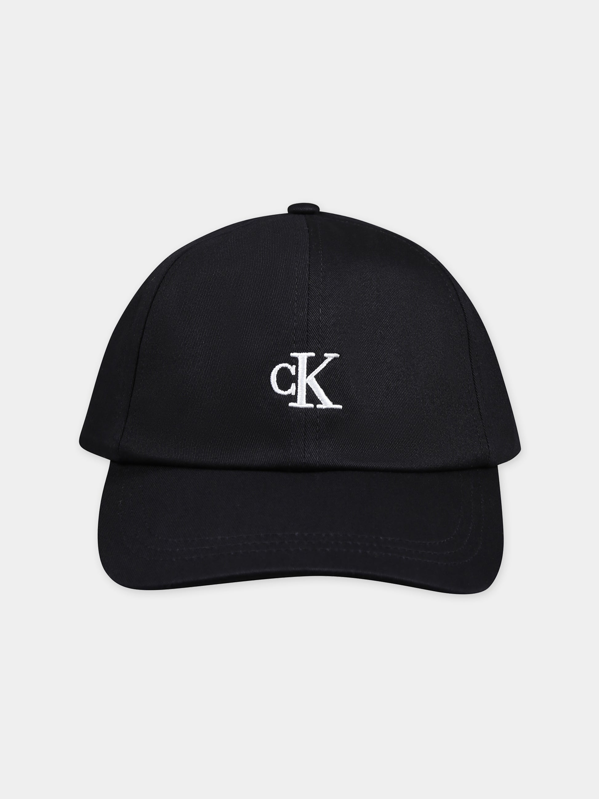 Cappello con visiera nero per bambini con logo,Calvin Klein Kids,24SMCKIU0IU00150 BEH