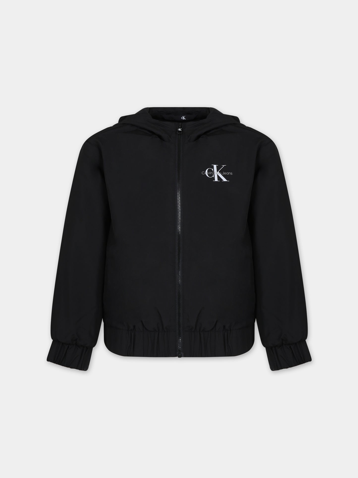 Giacca a vento nera per bambino con logo,Calvin Klein Kids,24SMCKIB0IB02091 BEH