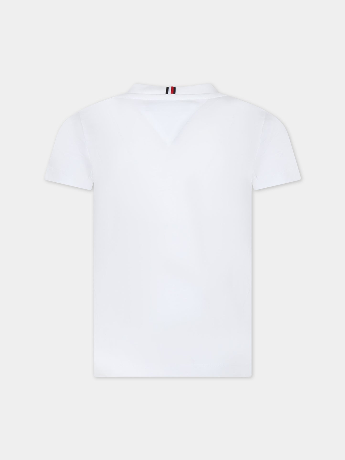 T-shirt bianca per bambino con logo,Tommy Hilfiger Junior,24SMTHKB0KB08807 YBR