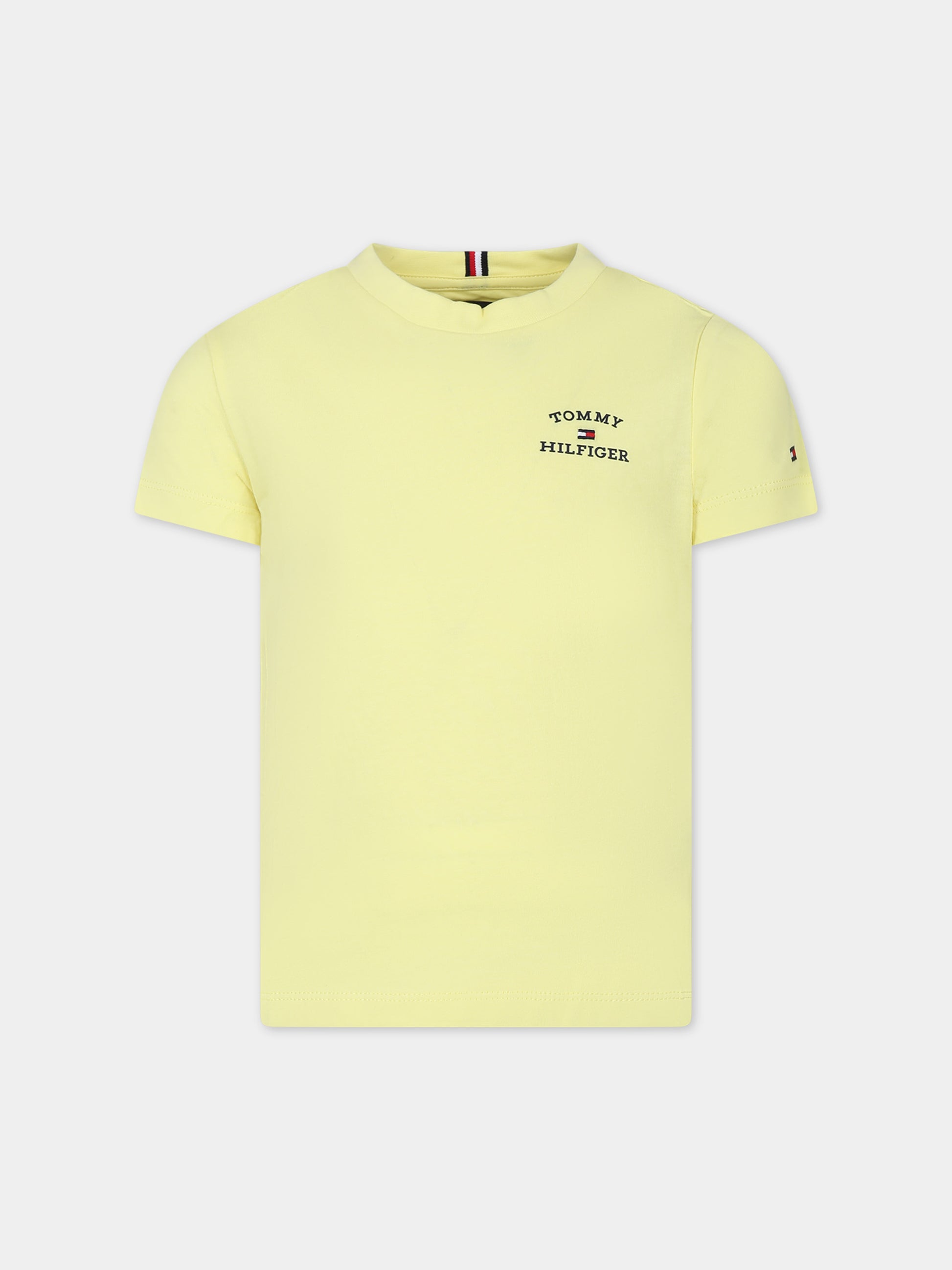 T-shirt gialla per bambino con logo,Tommy Hilfiger Junior,24SMTHKB0KB08807 ZIN