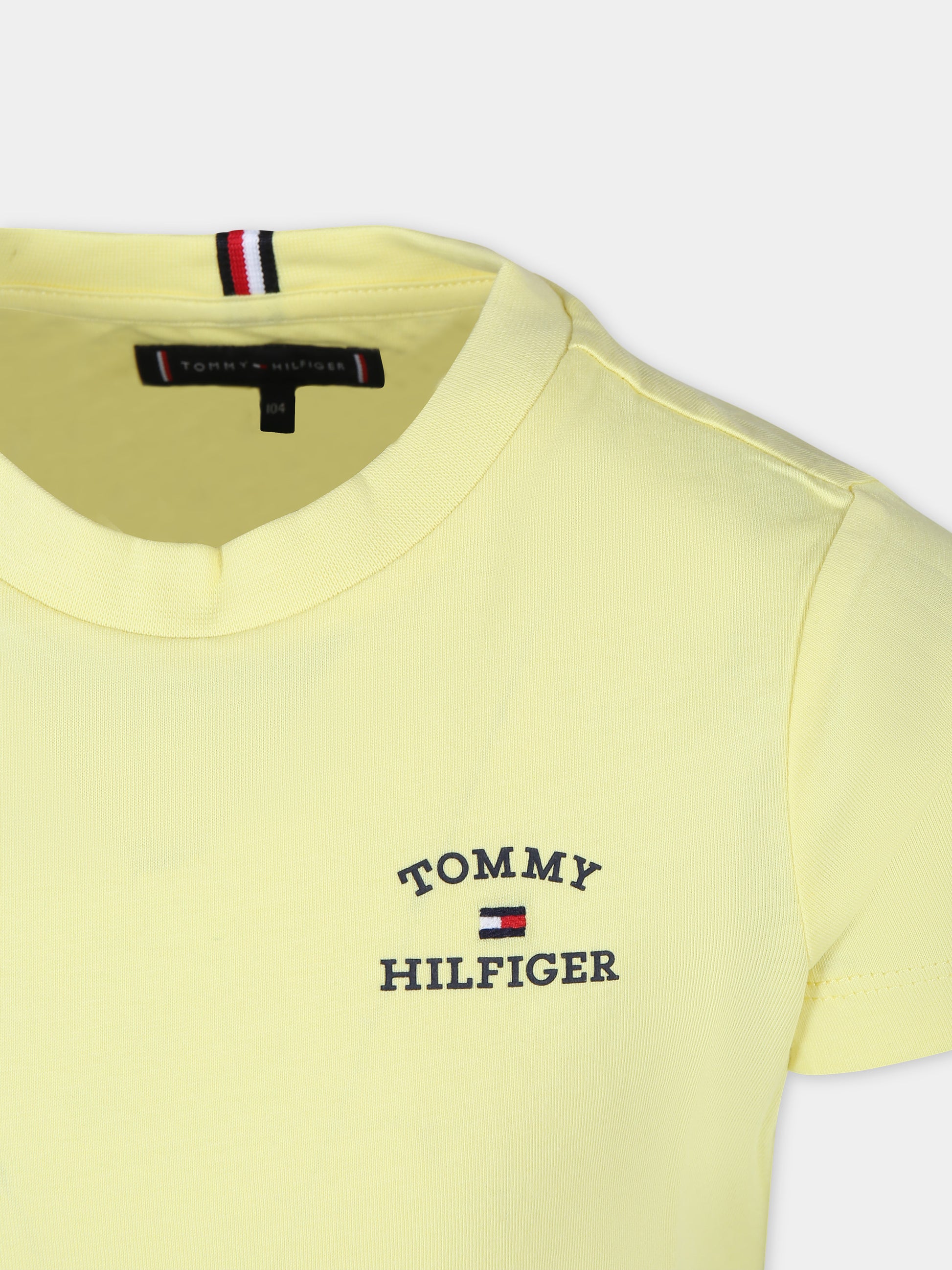 T-shirt gialla per bambino con logo,Tommy Hilfiger Junior,24SMTHKB0KB08807 ZIN