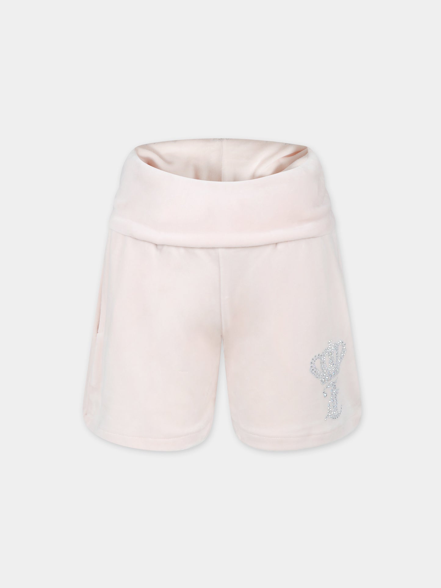 Shorts rosa per bambina con logo,Juicy Couture,24SMJCJBX6370 L27