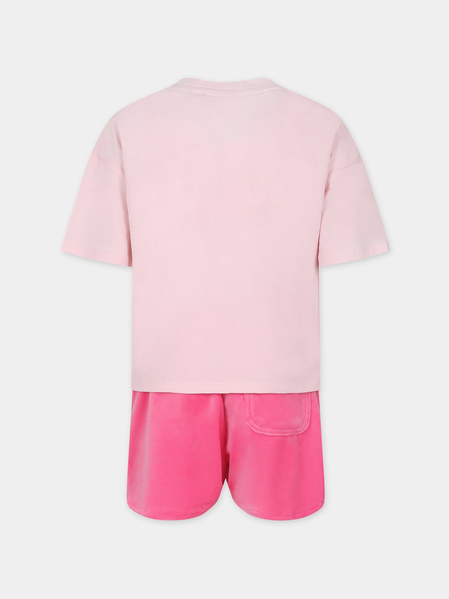 Completo rosa per bambina con logo e strass,Juicy Couture,24SMJCJBX6363 562