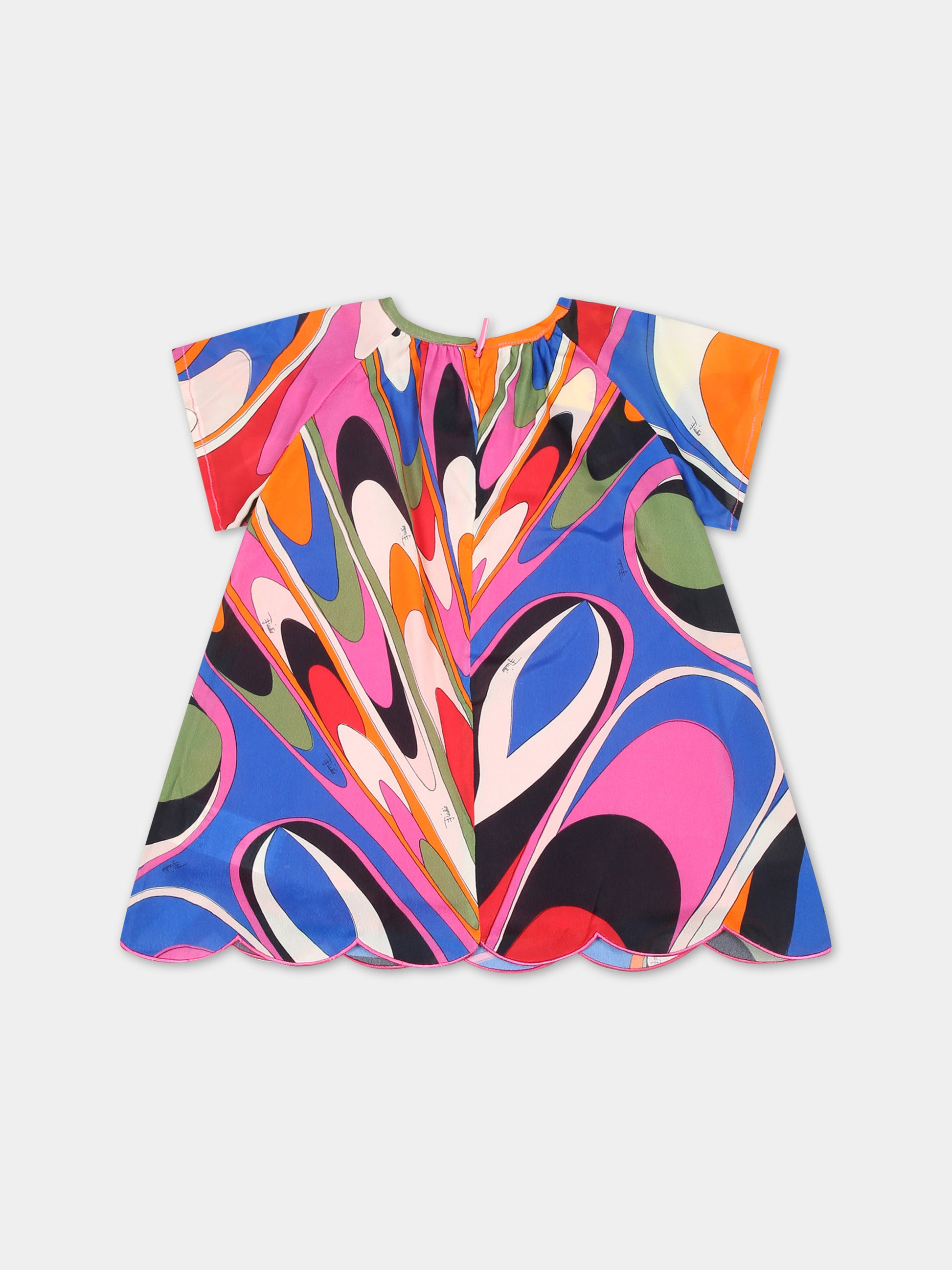 Vestito avorio per neonata con fiori,Emilio Pucci Junior,PU1131 K0194 999