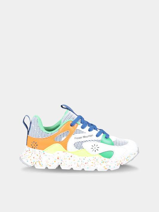 Sneakers basse Saburo bianche per bambini,Flower Mountain,1N17 001 2017905 03