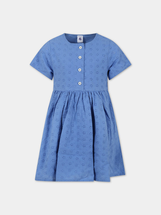 Vestito azzurro per bambina,Petit Bateau,A09KV 01 GAULOISE