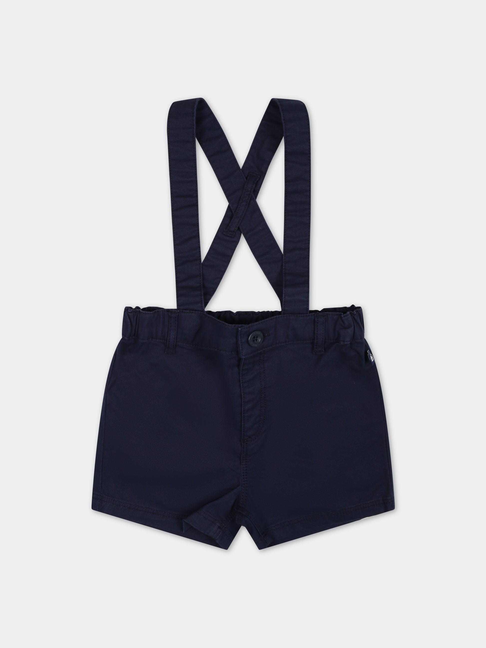 Salopette blu per neonato,Petit Bateau,A09MJ 01 MEDIEVAL