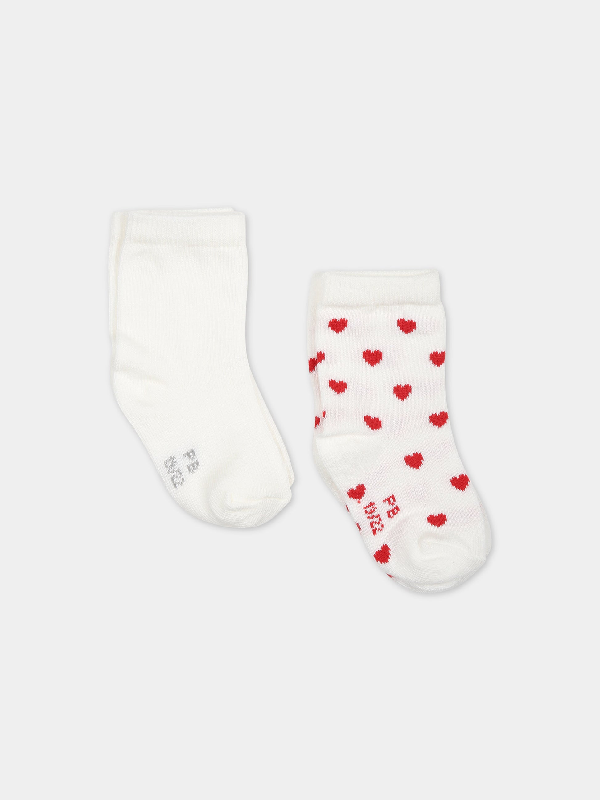 Set di calze per neonata con cuori,Petit Bateau,A0A63 01 VARIANTE 1