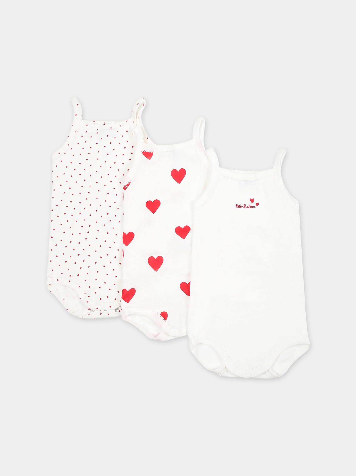 Set bianco per neonata con cuori,Petit Bateau,A04IX 00 VARIANTE 1