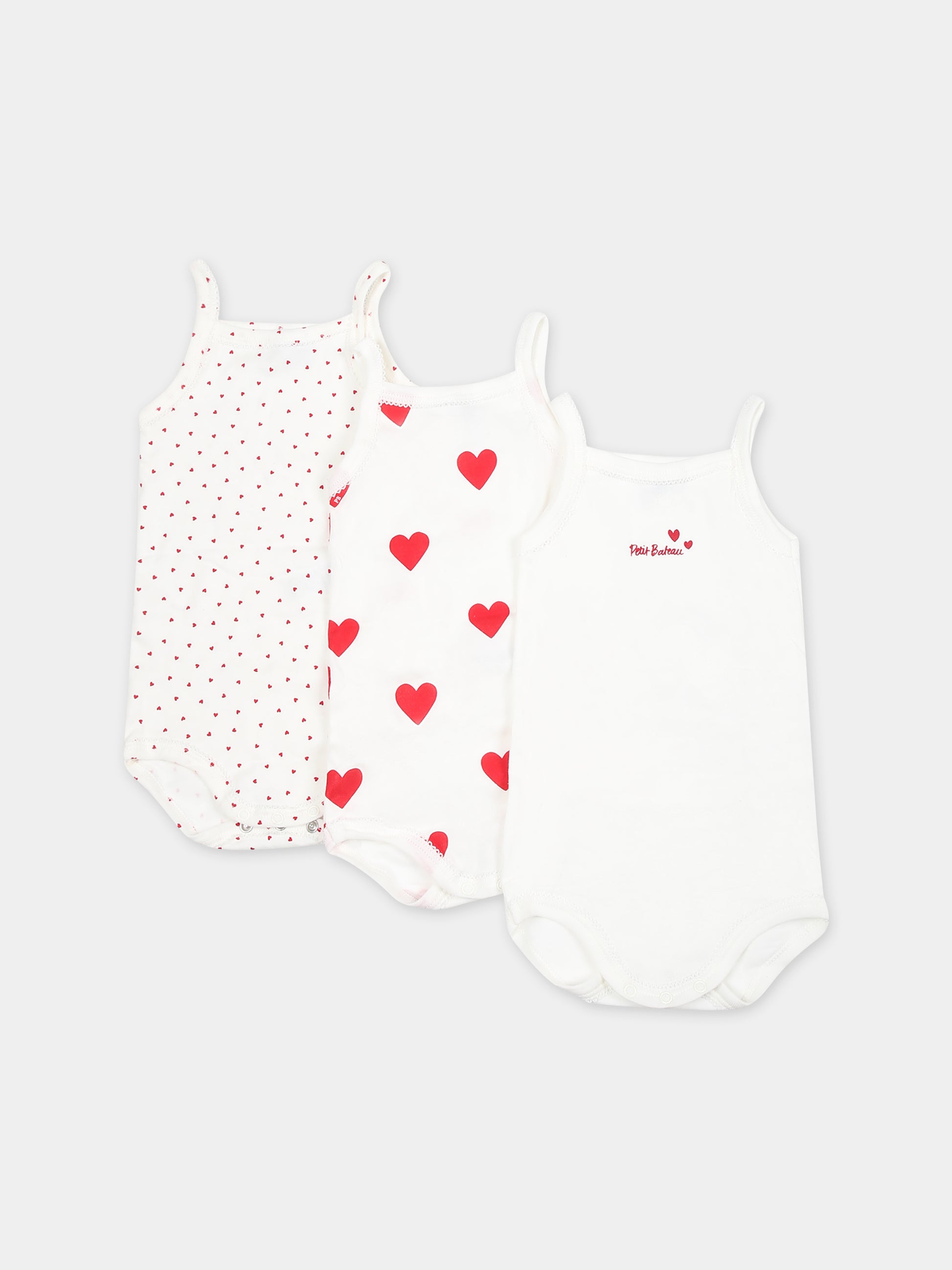 Set bianco per neonata con cuori,Petit Bateau,A04IX 00 VARIANTE 1