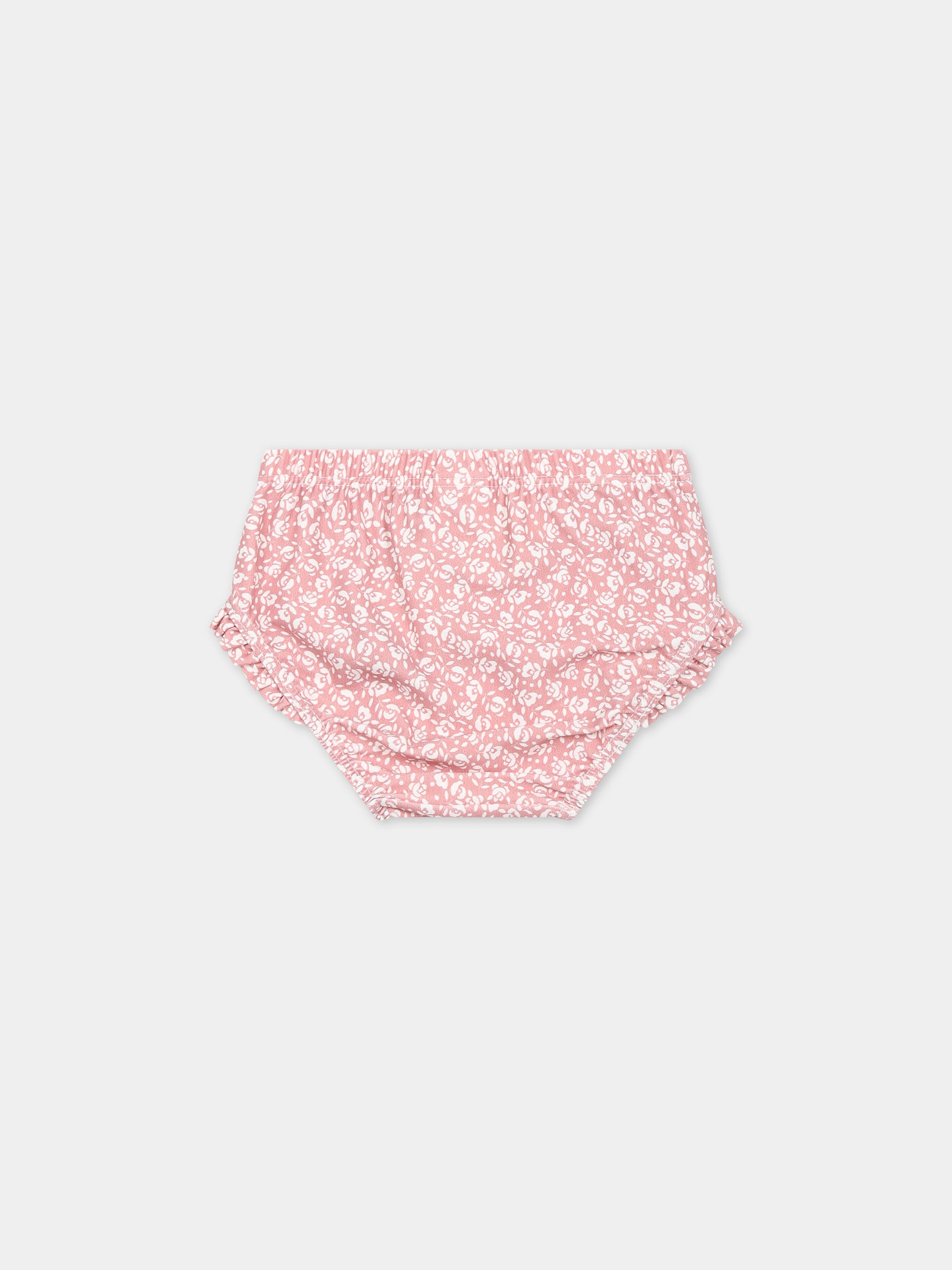 Slip mare rosa per neonata con stampa fiori,Petit Bateau,A09TV 03 PANTY/MARSHMALLOW