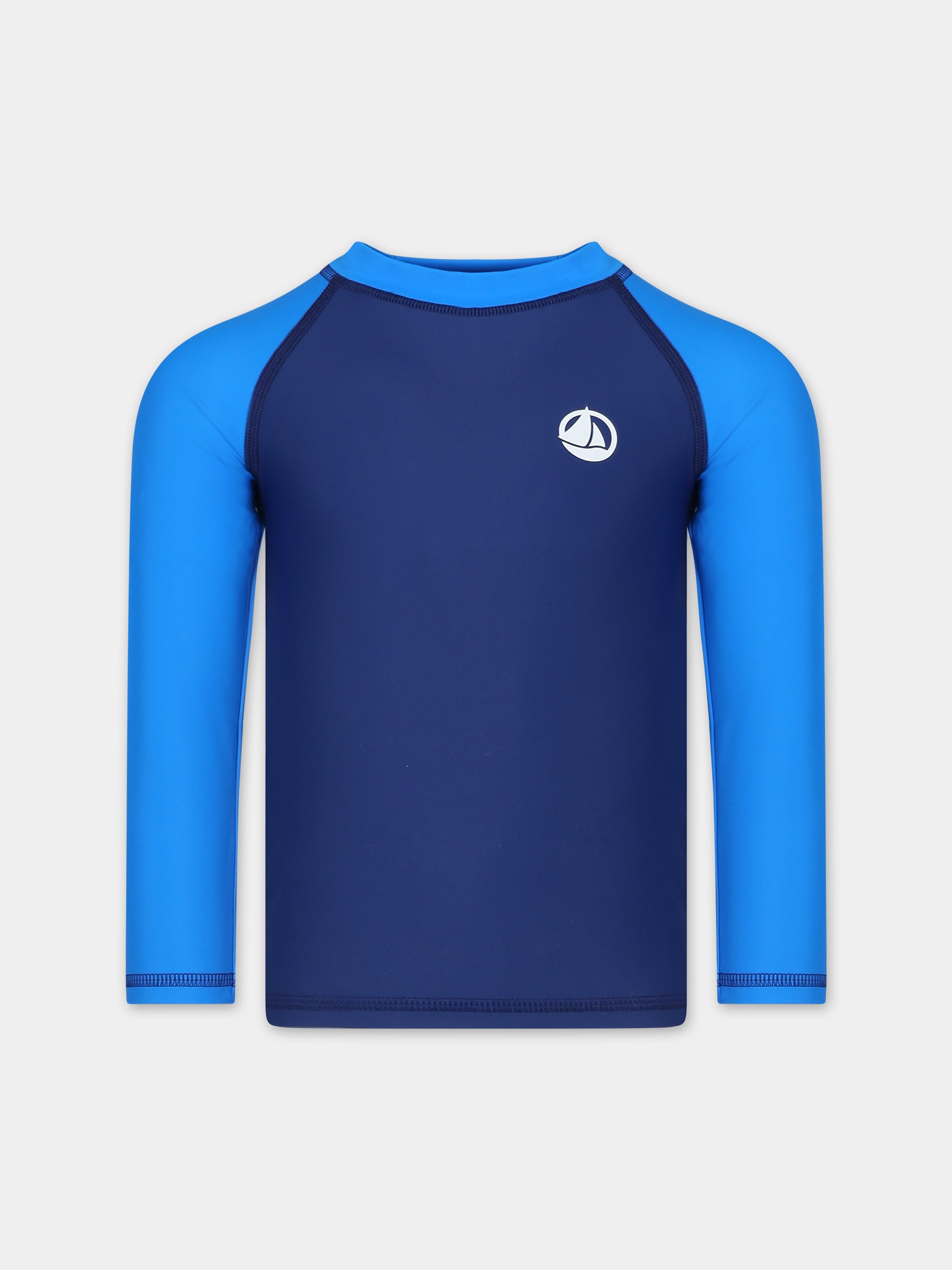 T-shirt anti UV blu per bambino,Petit Bateau,A09O3 01 MEDIEVAL