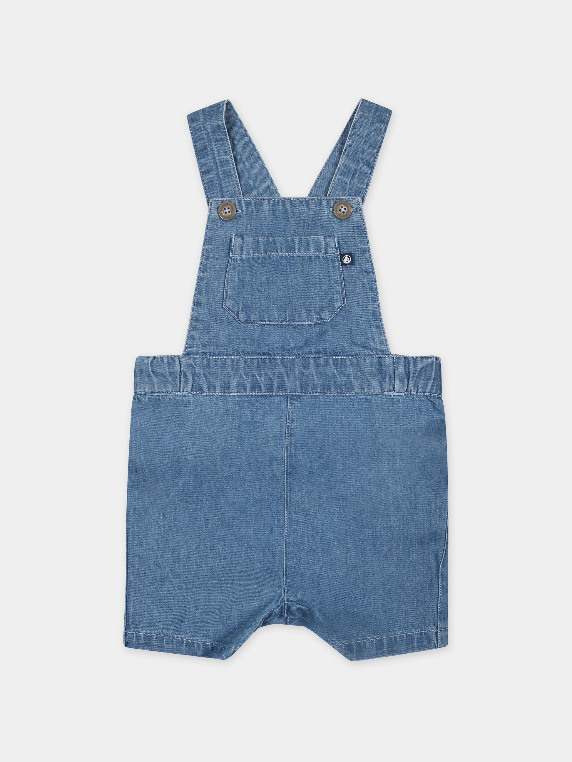 Salopette blu per neonato,Petit Bateau,A09JP 01 DENIM CLAIR