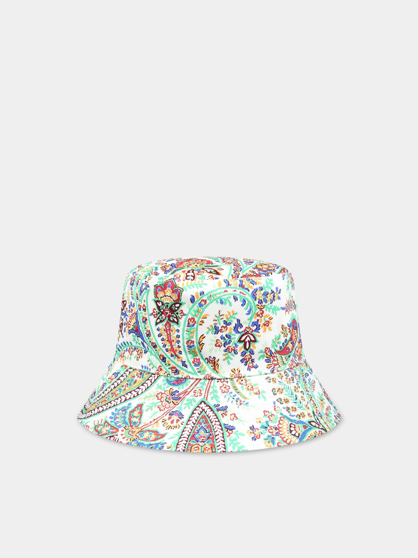 Cloche bianca reversibile per bambini con logo e motivo paisley,Etro,GU0A07 P0413 101MC