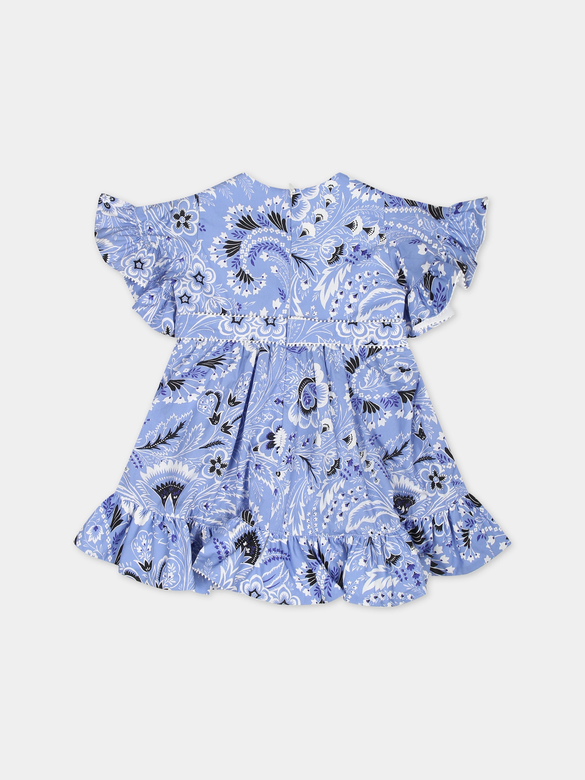 Vestito elegante celeste con motivo paisley,Etro,GU1011 P0417 654AV