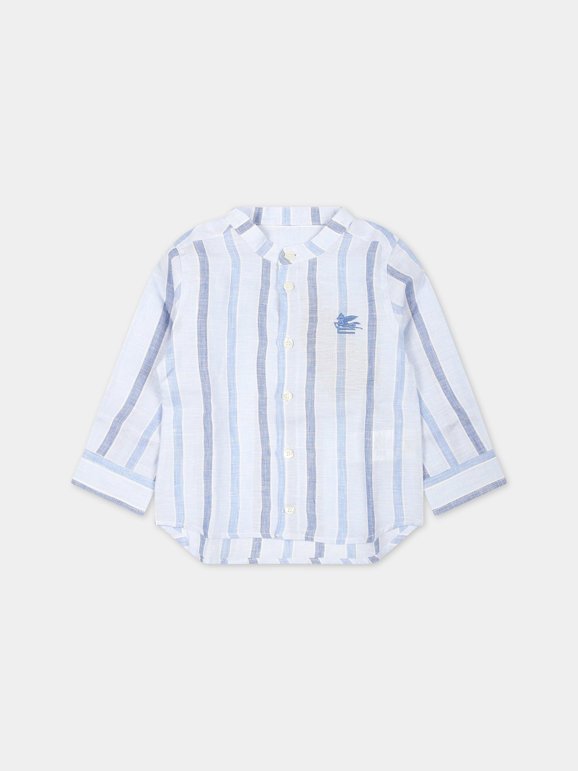 Camicia celeste per neonato con logo,Etro,GU5500 I0213 100BL