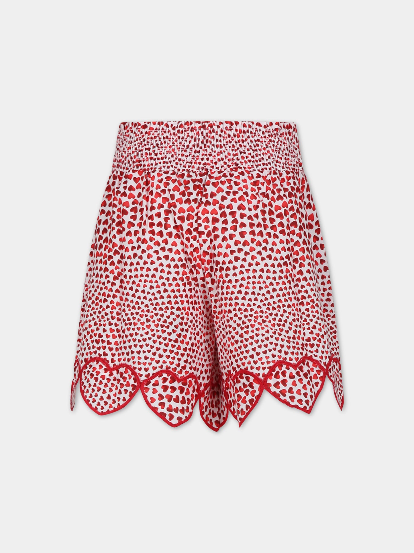 Shorts rossi per bambina con cuori,Stella Mccartney Kids,TU6C49 Z1838 101RO