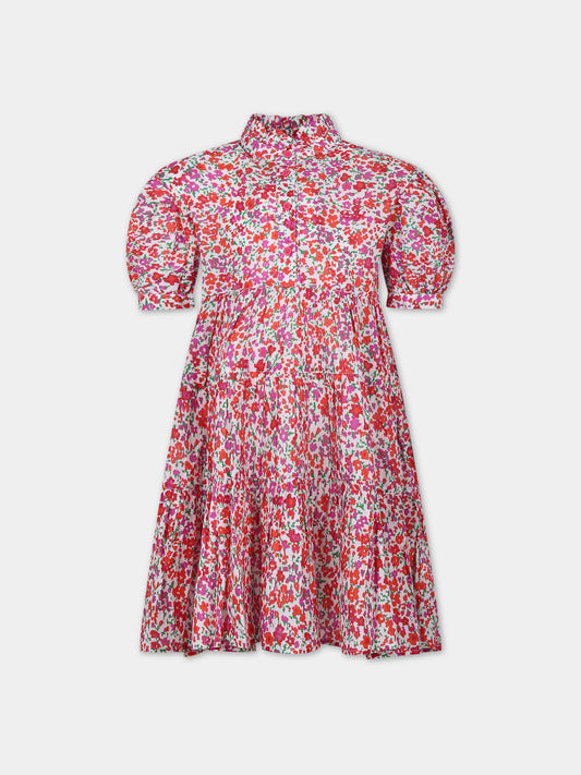 Vestito bianco per bambina con stampa fiori,Philosophy,PFAB030 C CF018 D999