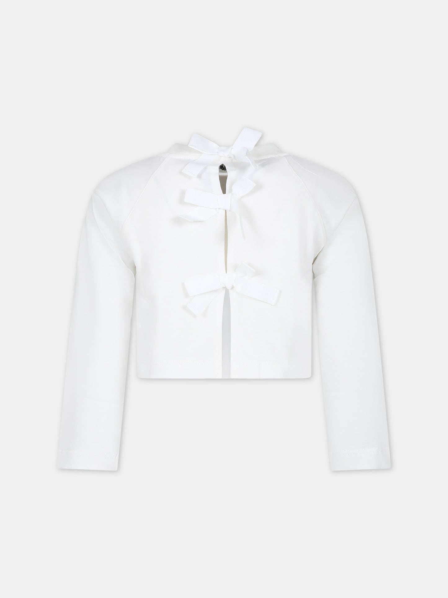 T-shirt bianca per bambina con logo,Philosophy,PFTS011 0 JF003 0053