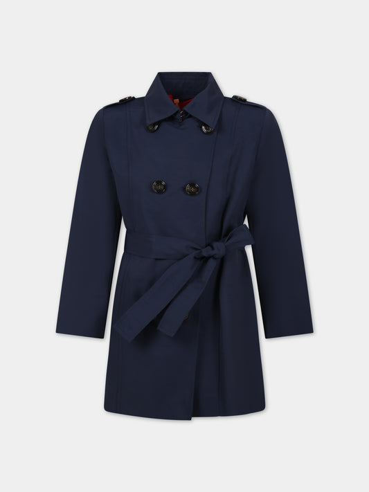 Trench blu per bambina,Max&co,MX0011 MX003 MAXJ3F MX851