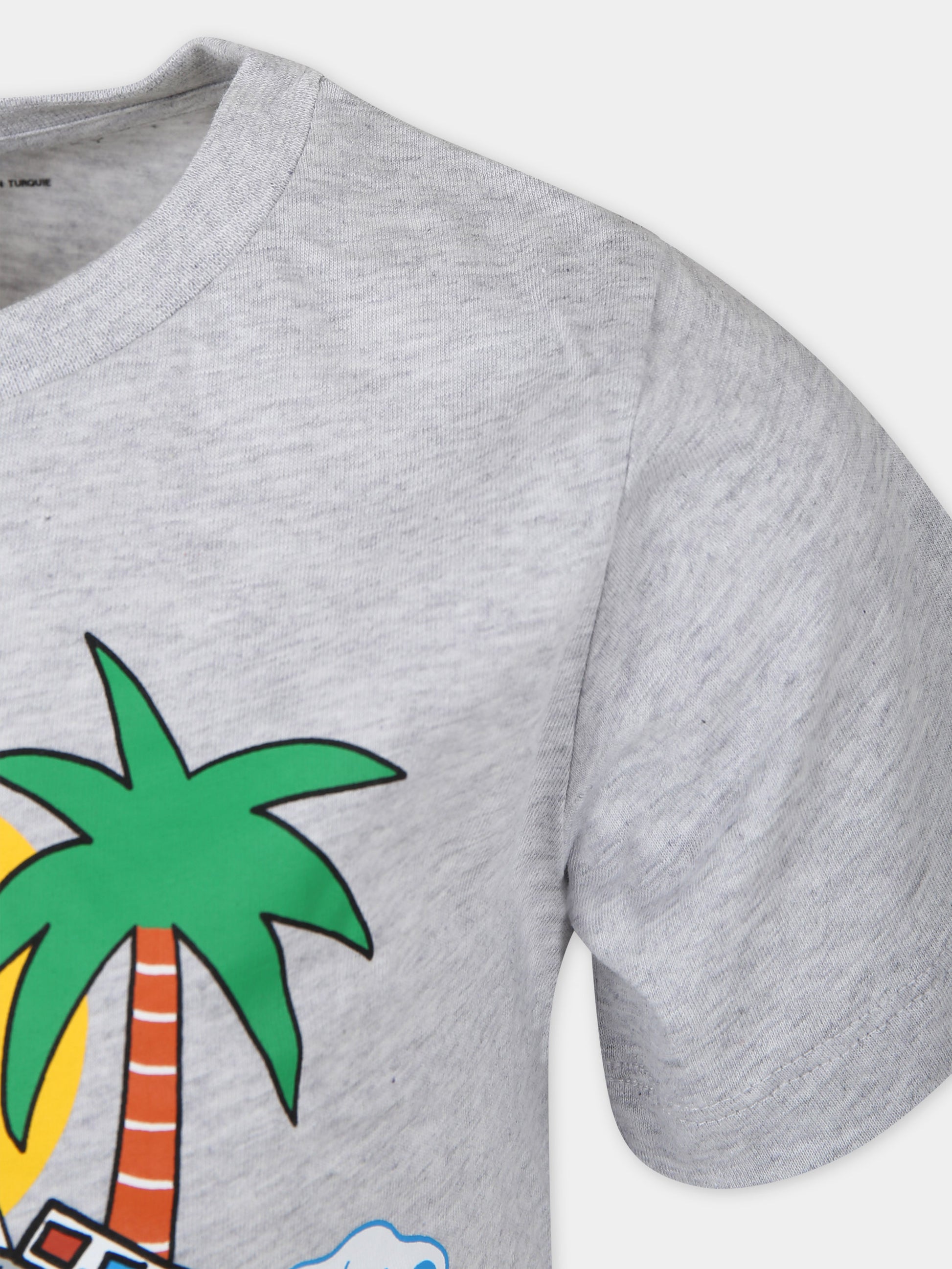 T-shirt grigia per bambino con stampa multicolor,Stella Mccartney Kids,TU8Q41 Z0434 807