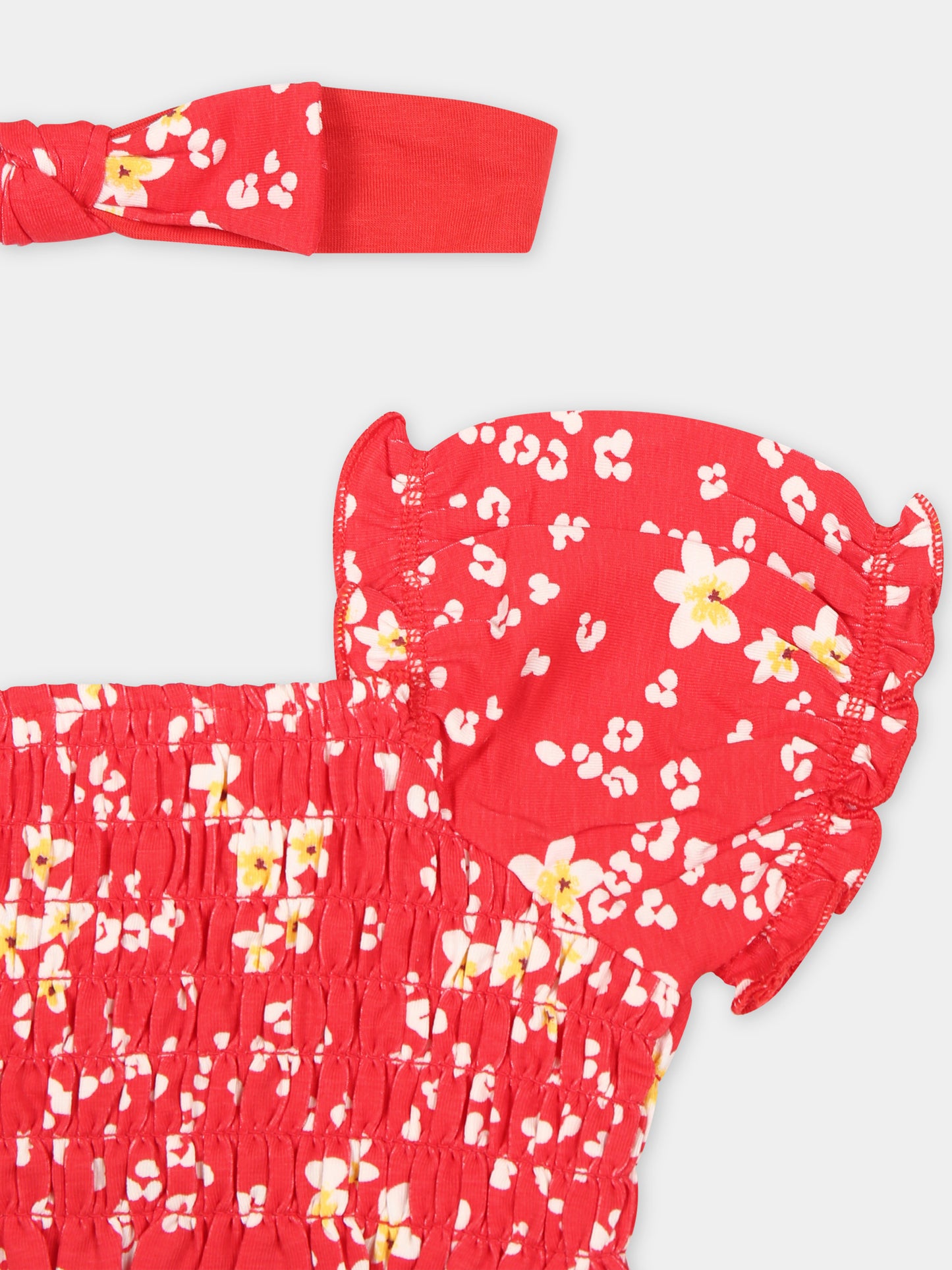 Completo rosso per neonata con stampa fiori,Mayoral,1934 015