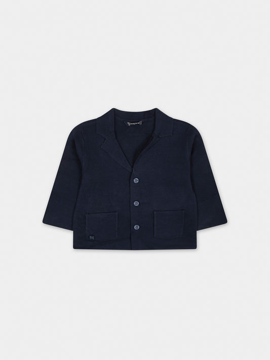 Cardigan blu per neonato,Mayoral,1443 002