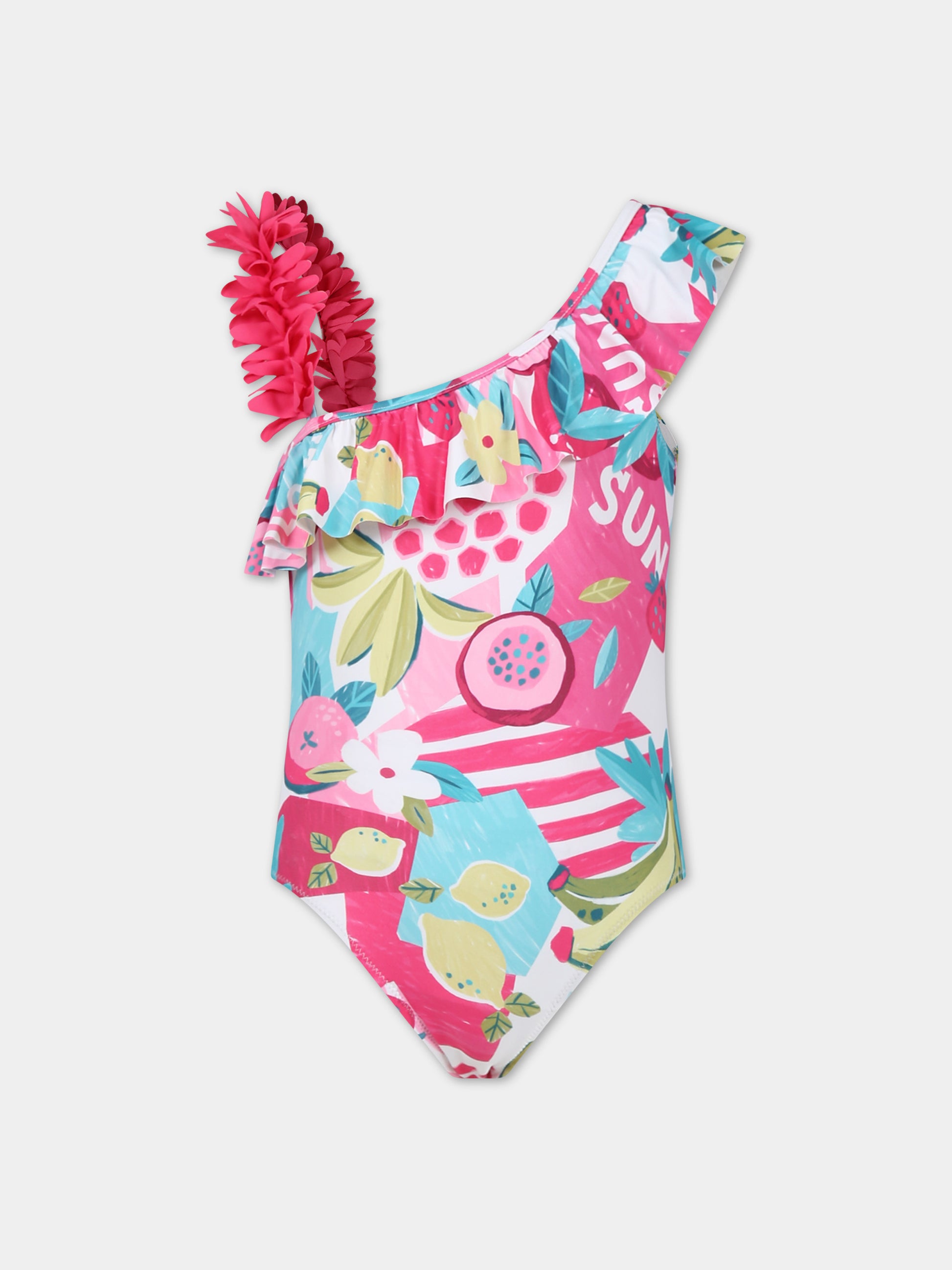 Costume intero multicolor per bambina,Mayoral,3717 036