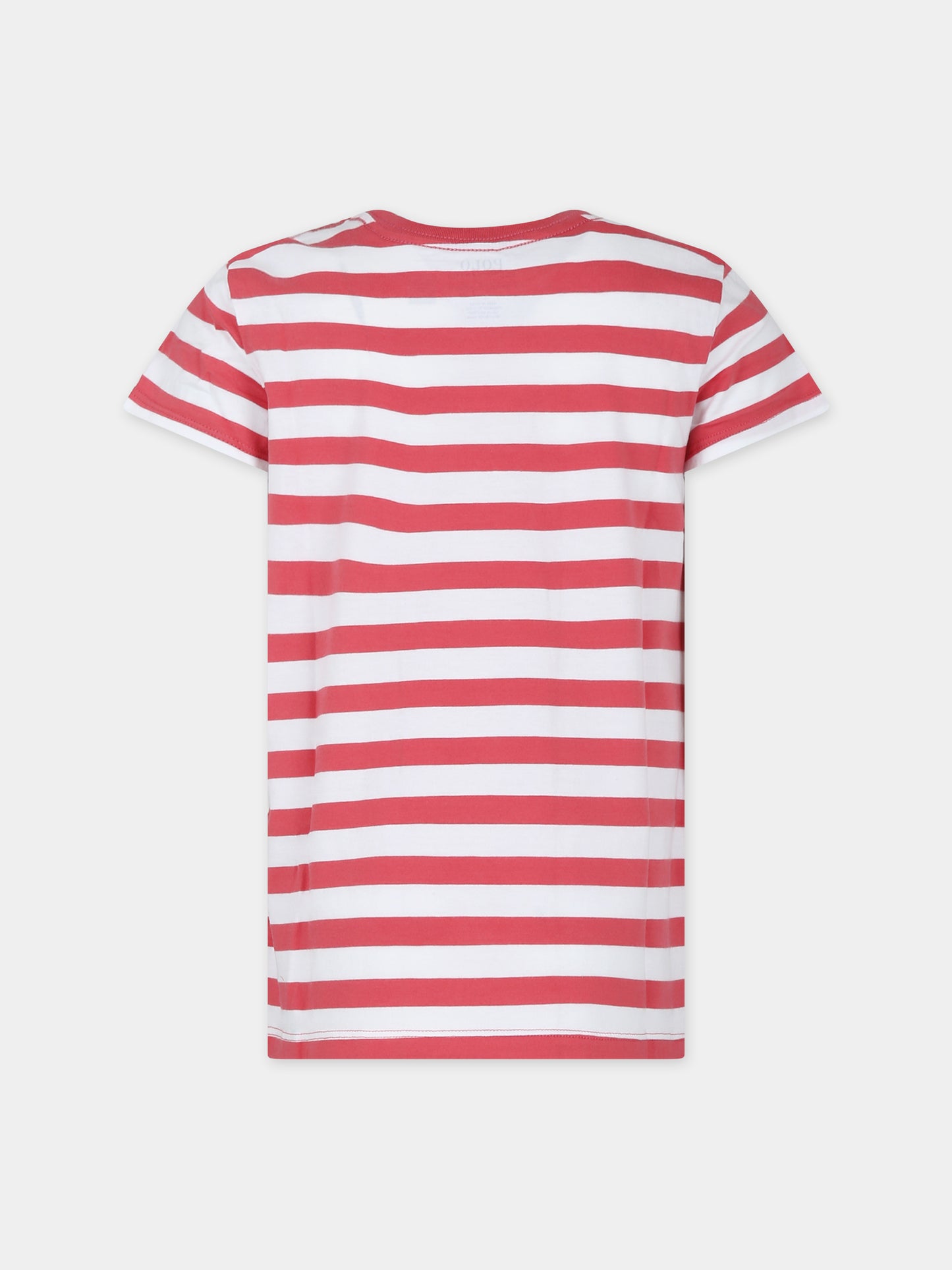 T-shirt rossa per bambina con Polo Bear,Ralph Lauren Kids,934973001