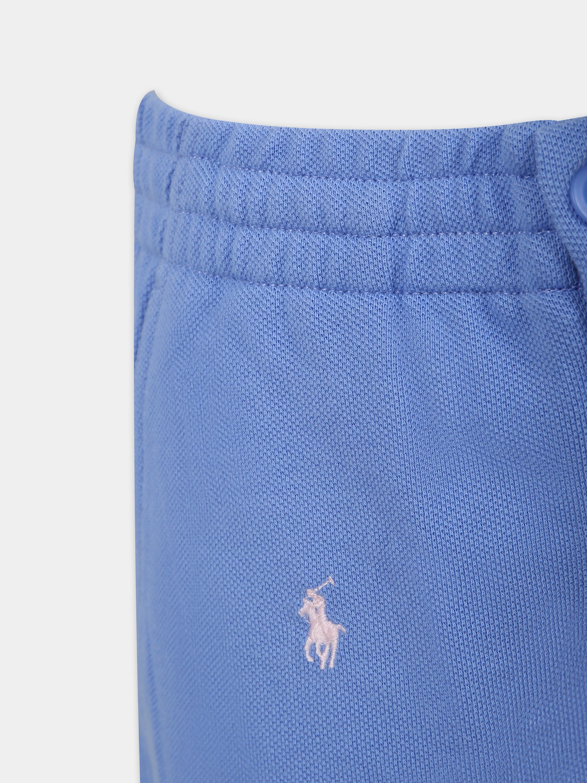 Shorts azzurri per bambino con cavallini,Ralph Lauren Kids,844627007