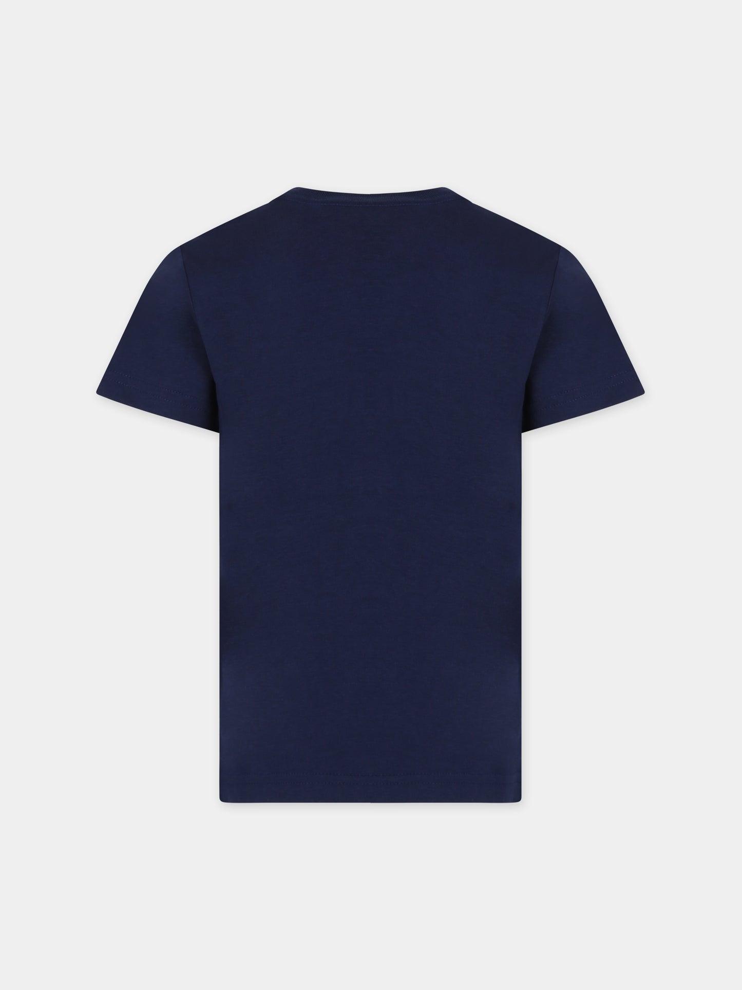 T-shirt blu per bambino con Polo Bear,Ralph Lauren Kids,853828027