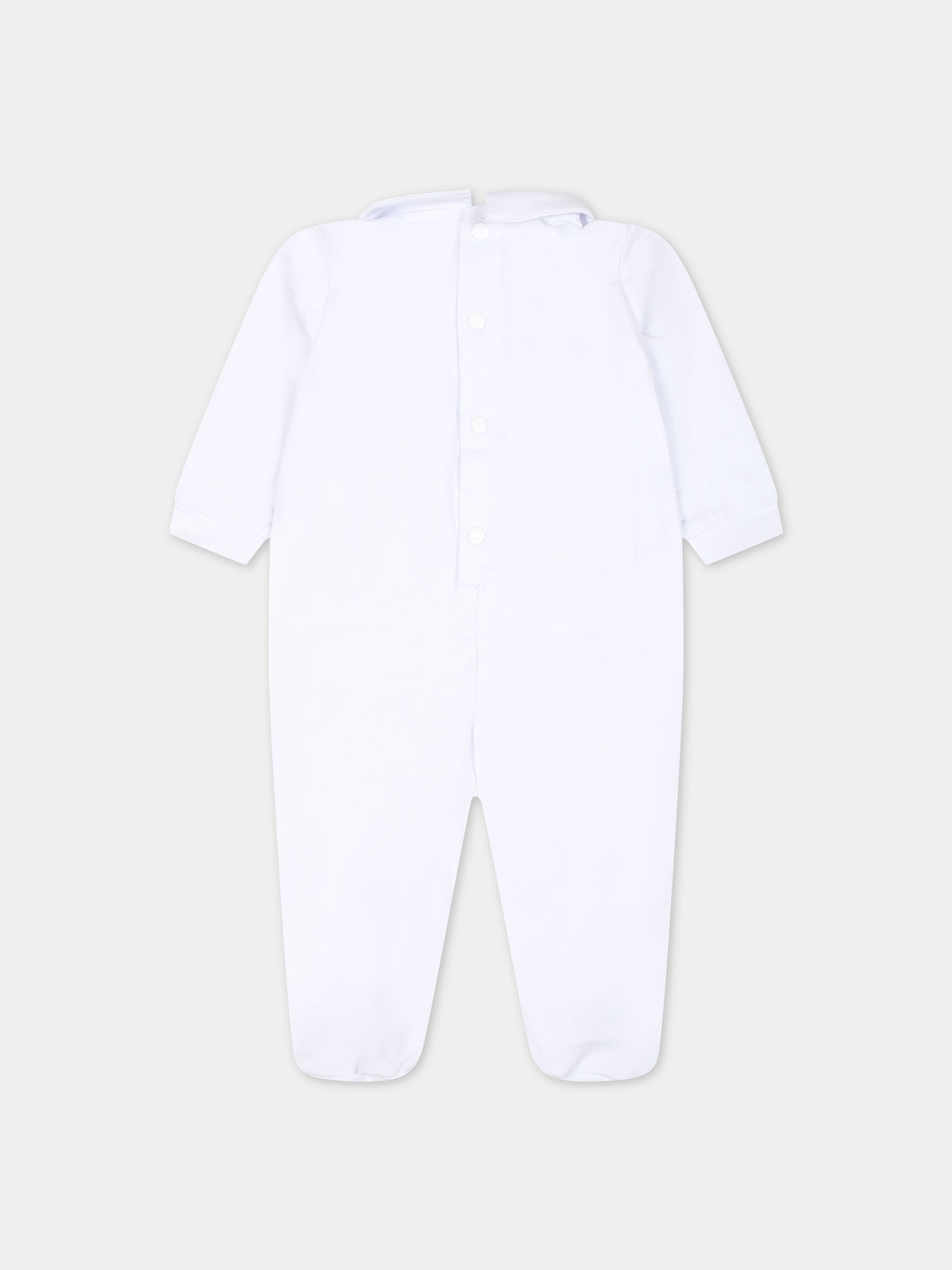 Tutina bianca per neonato con ricamo,Falcotto,001 6002211 01 0N01