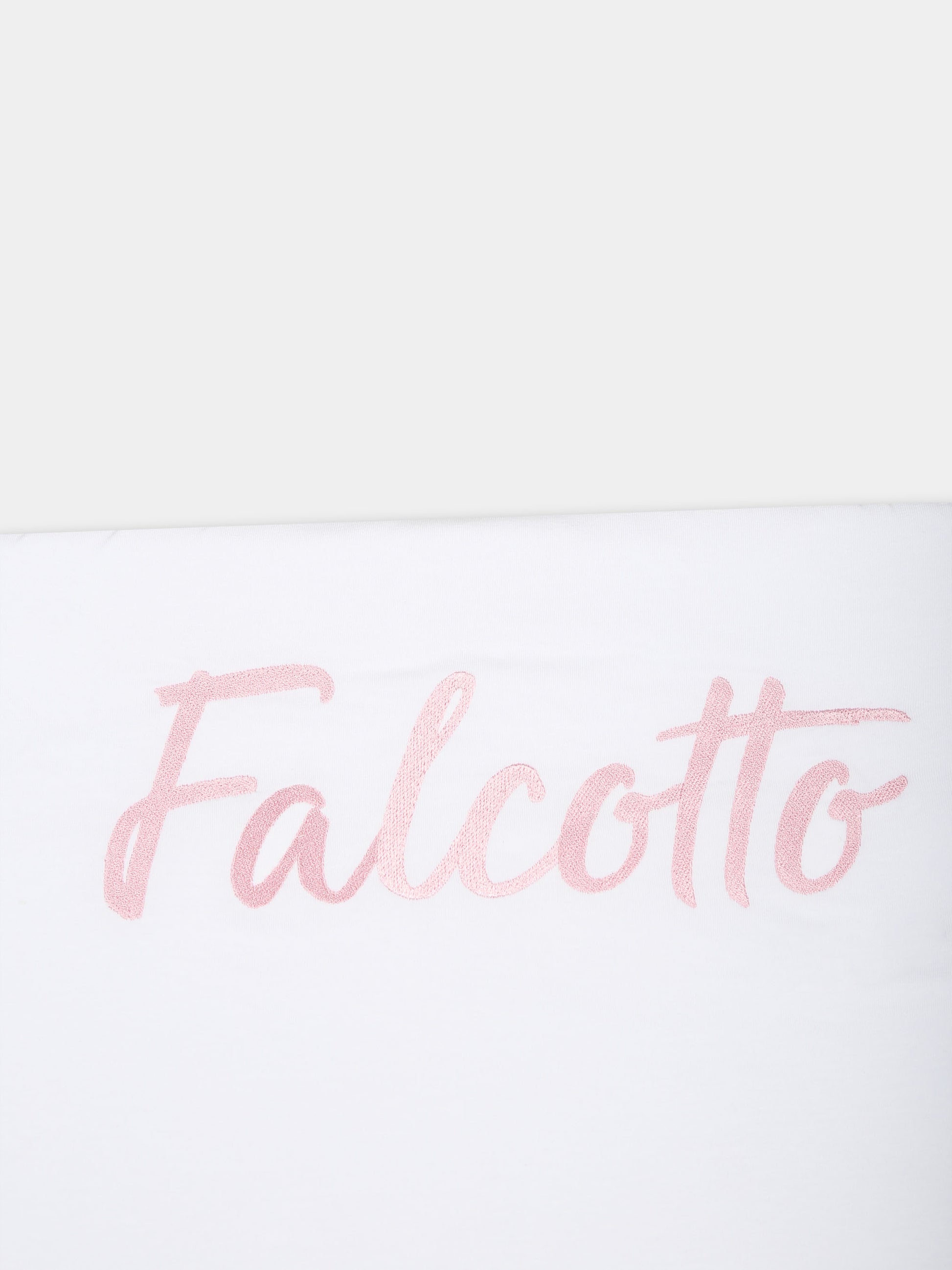 Coperta bianca per neonata con logo,Falcotto,001 6002225 01 1N04