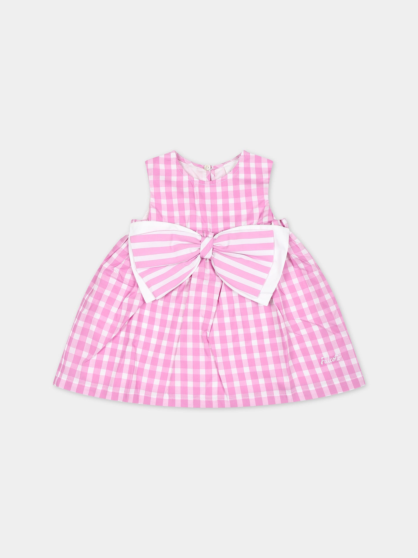 Vestito rosa per neonata con fiocco,Falcotto,001 6002180 01 1N04