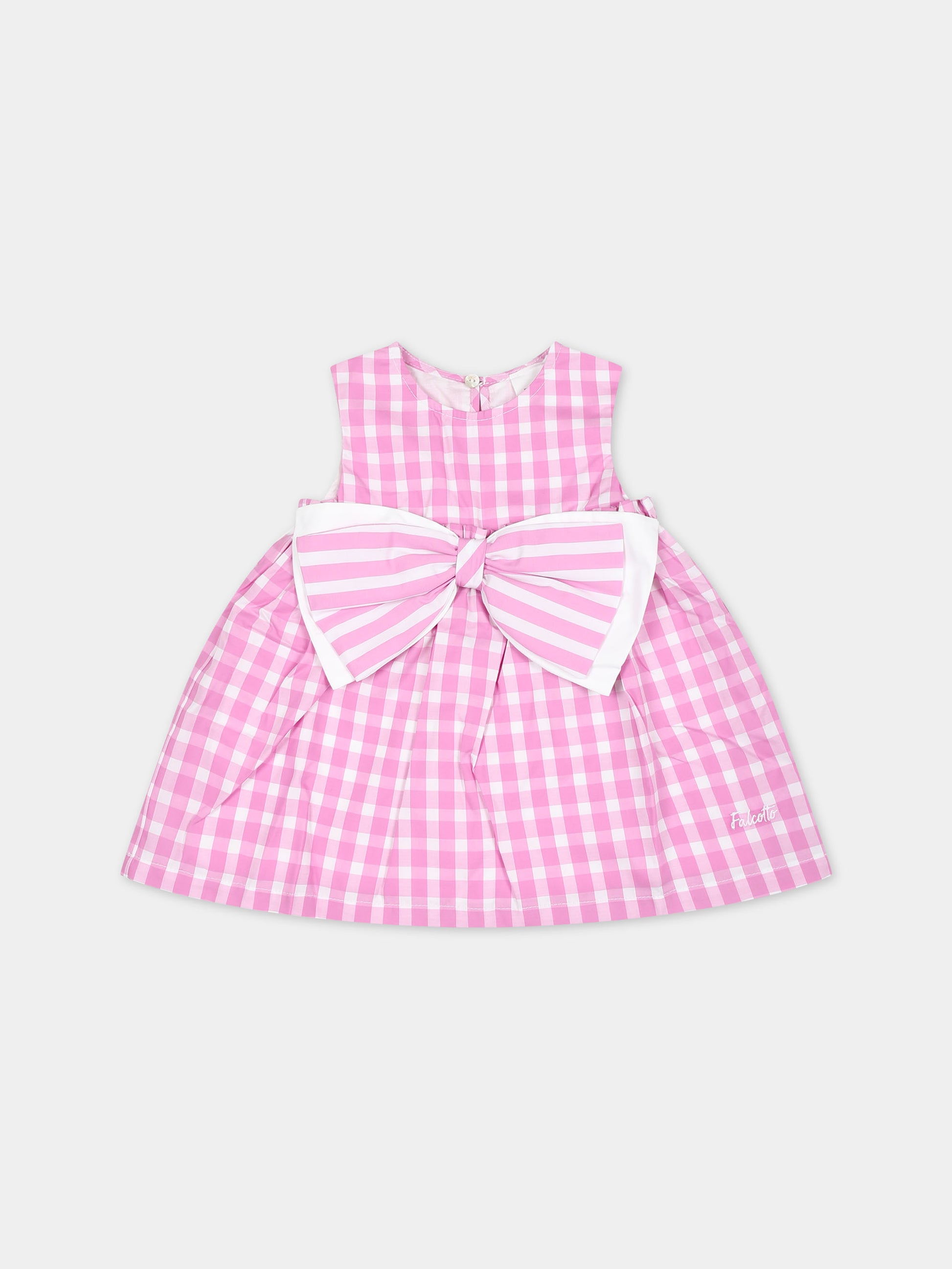 Vestito rosa per neonata con fiocco,Falcotto,001 6002180 01 1N04