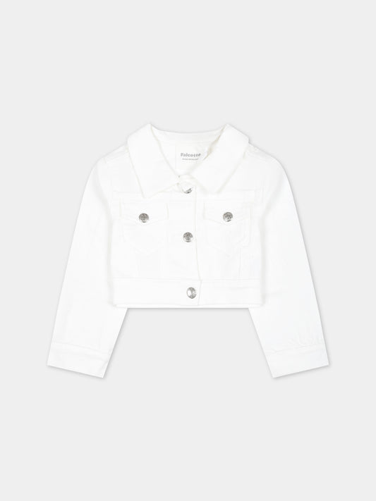 Giubbotto bianco per neonati con logo,Falcotto,001 6002181 01 0N01