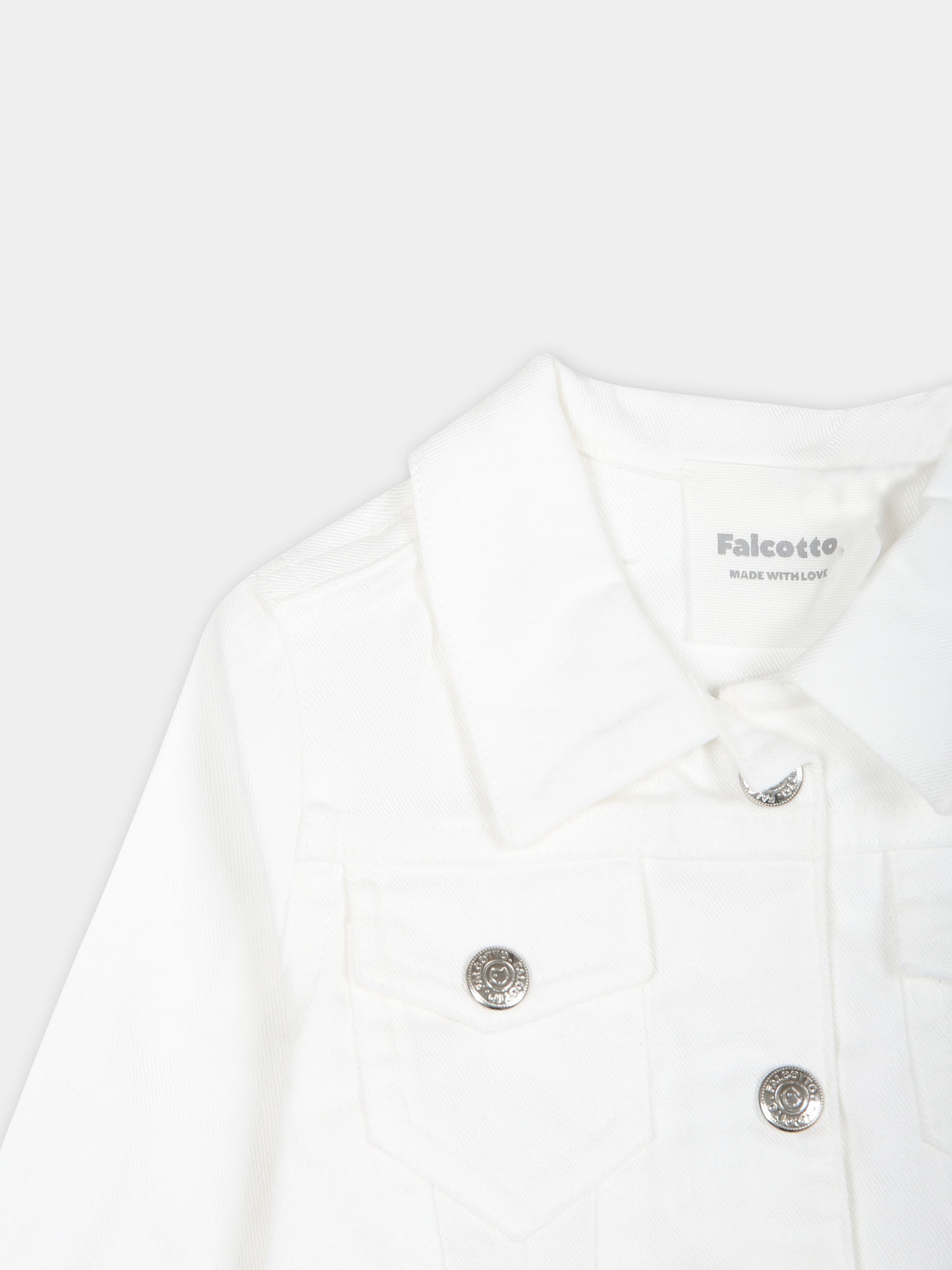 Giubbotto bianco per neonati con logo,Falcotto,001 6002181 01 0N01