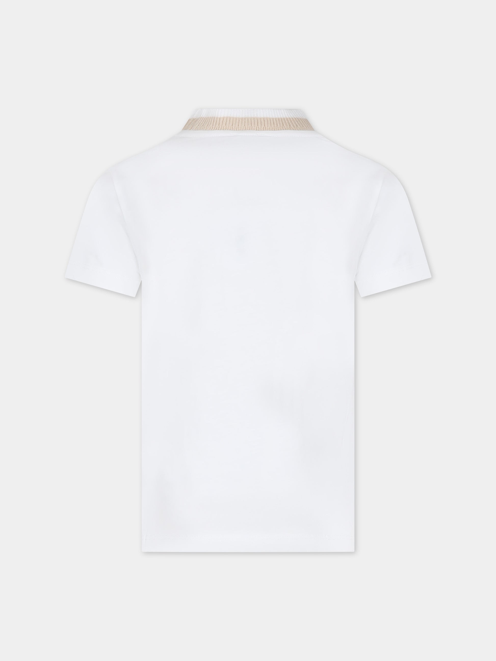 T-shirt bianca per bambino con logo,Eleventy,EU8P11 Z1292 101BG