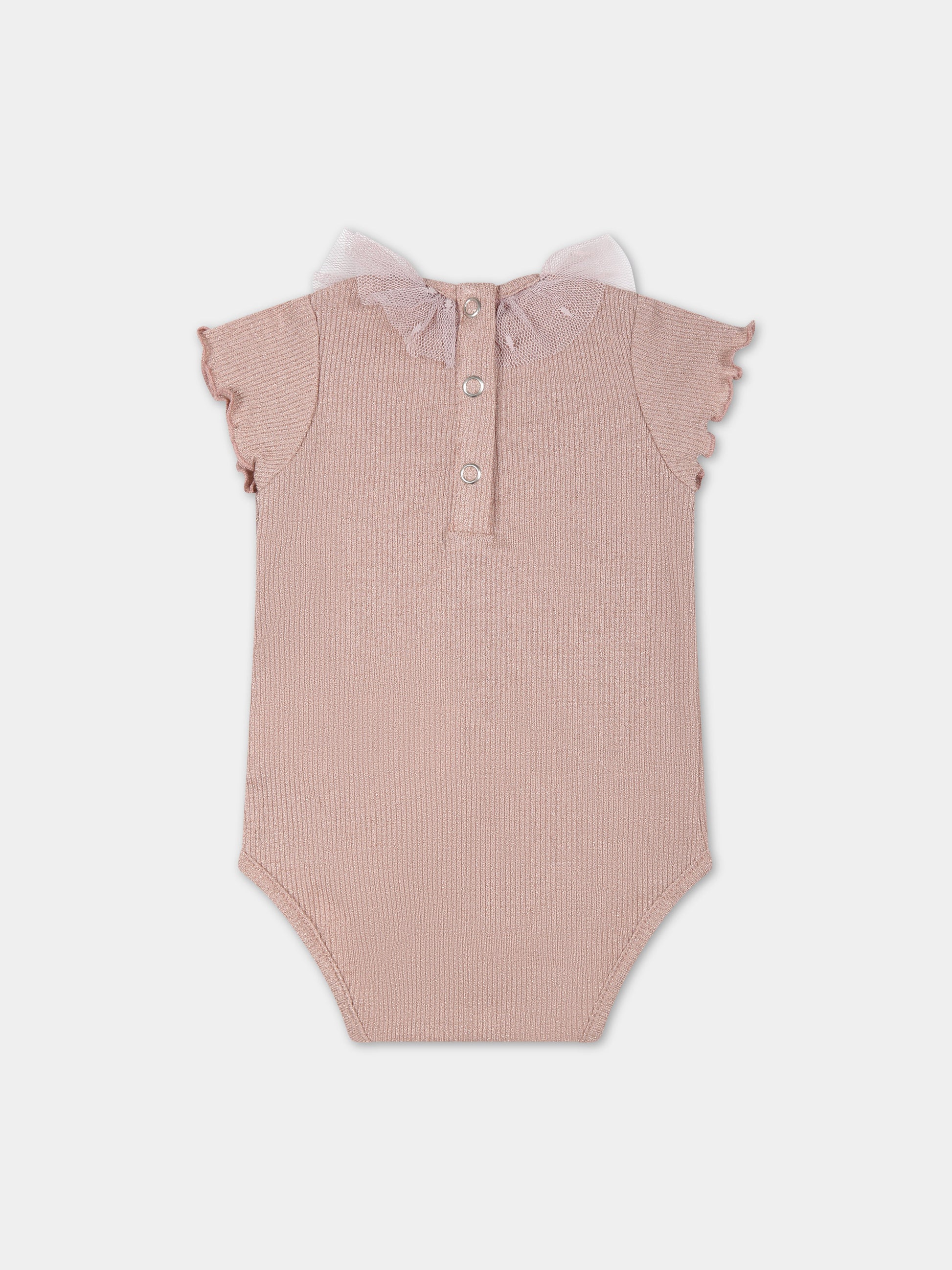 Body rosa per neonata con tulle,Caffe' D'orzo,ZUAA11 J0384 536OR