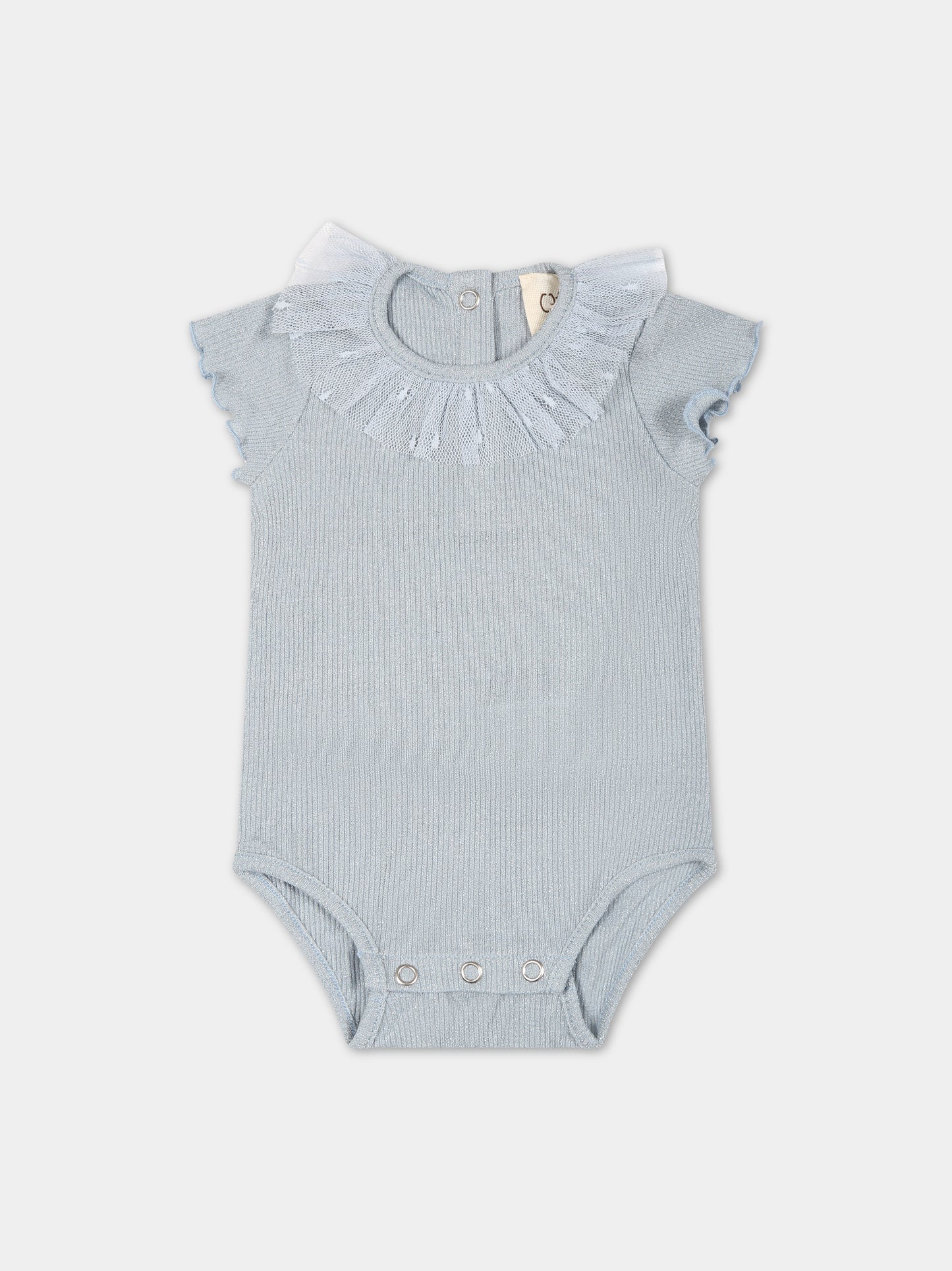 Body celeste per neonata con tulle,Caffe' D'orzo,ZUAA11 J0384 607AG