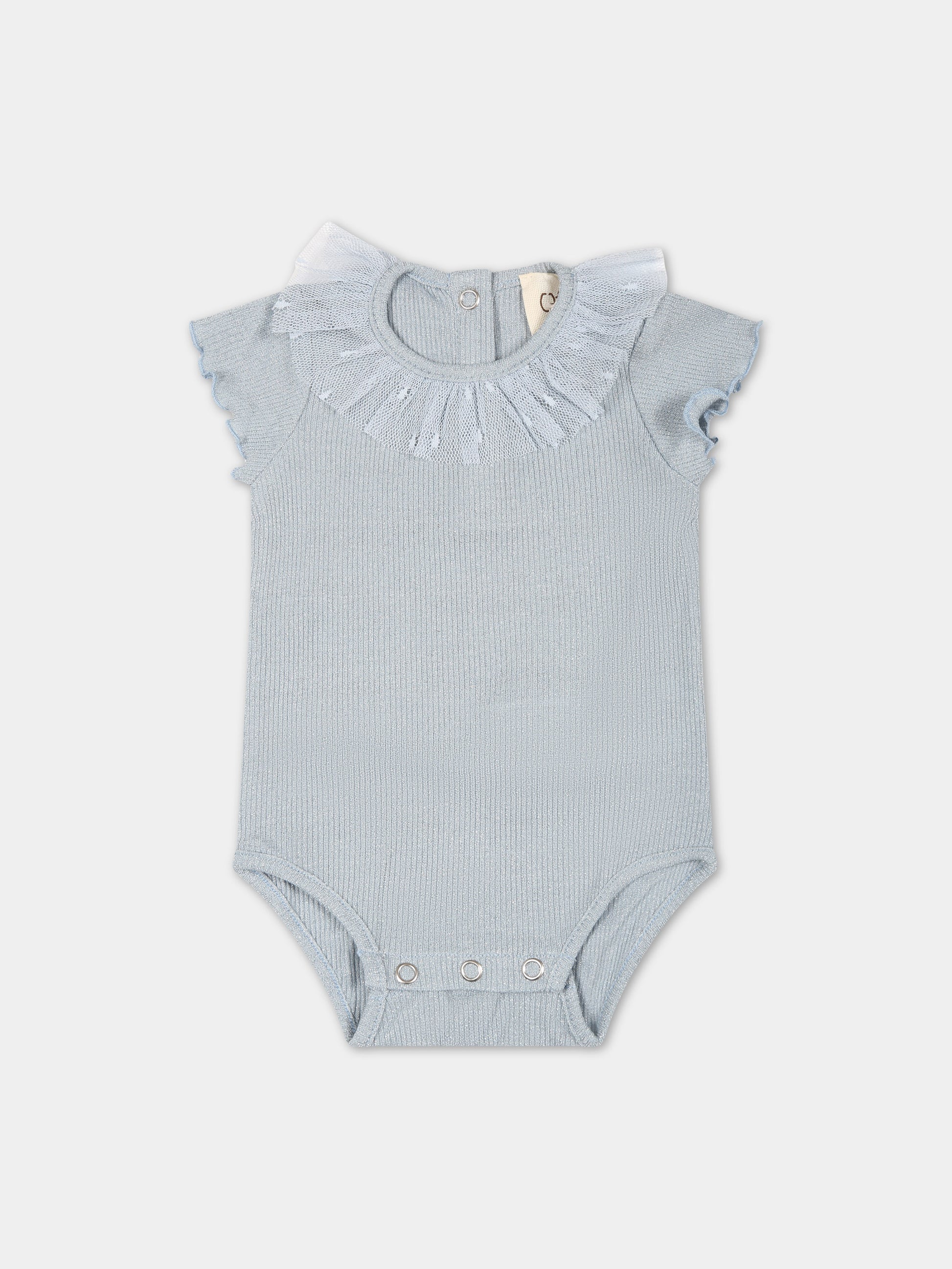Body celeste per neonata con tulle,Caffe' D'orzo,ZUAA11 J0384 607AG