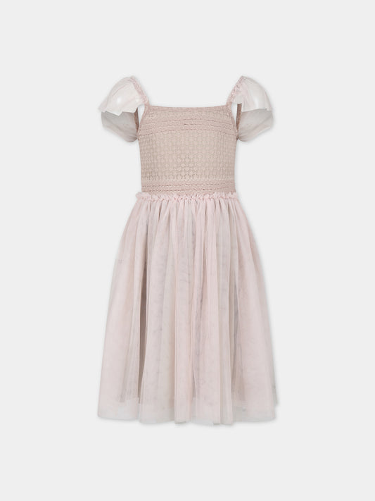 Vestito elegante rosa in tulle,Caffe' D'orzo,ZU1A51 T0073 114