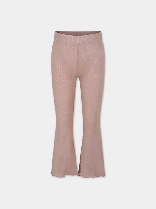Pantaloni rosa per bambina con lurex,Caffe' D'orzo,ZU6A50 J0384 536OR