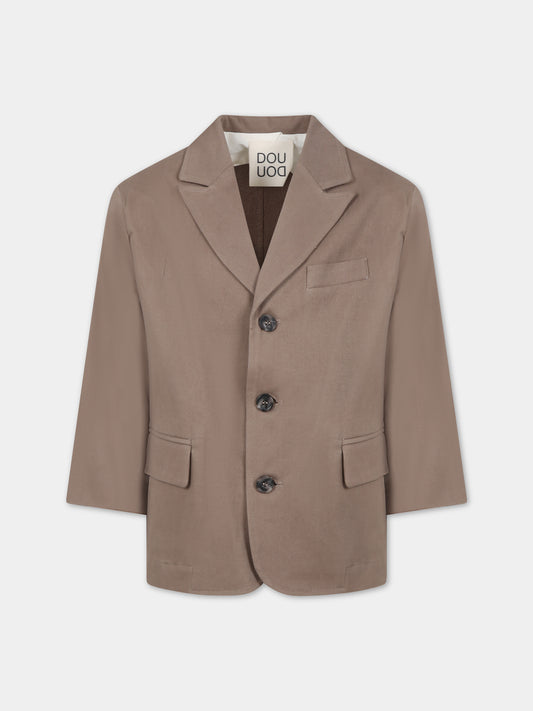 Giacca marrone per bambina,Douuod Kids,DU2P14 G0073 343