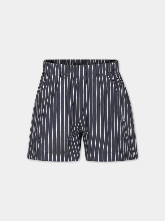 Shorts neri per bambino con logo,Douuod Kids,DU6A19 P0367 930BC