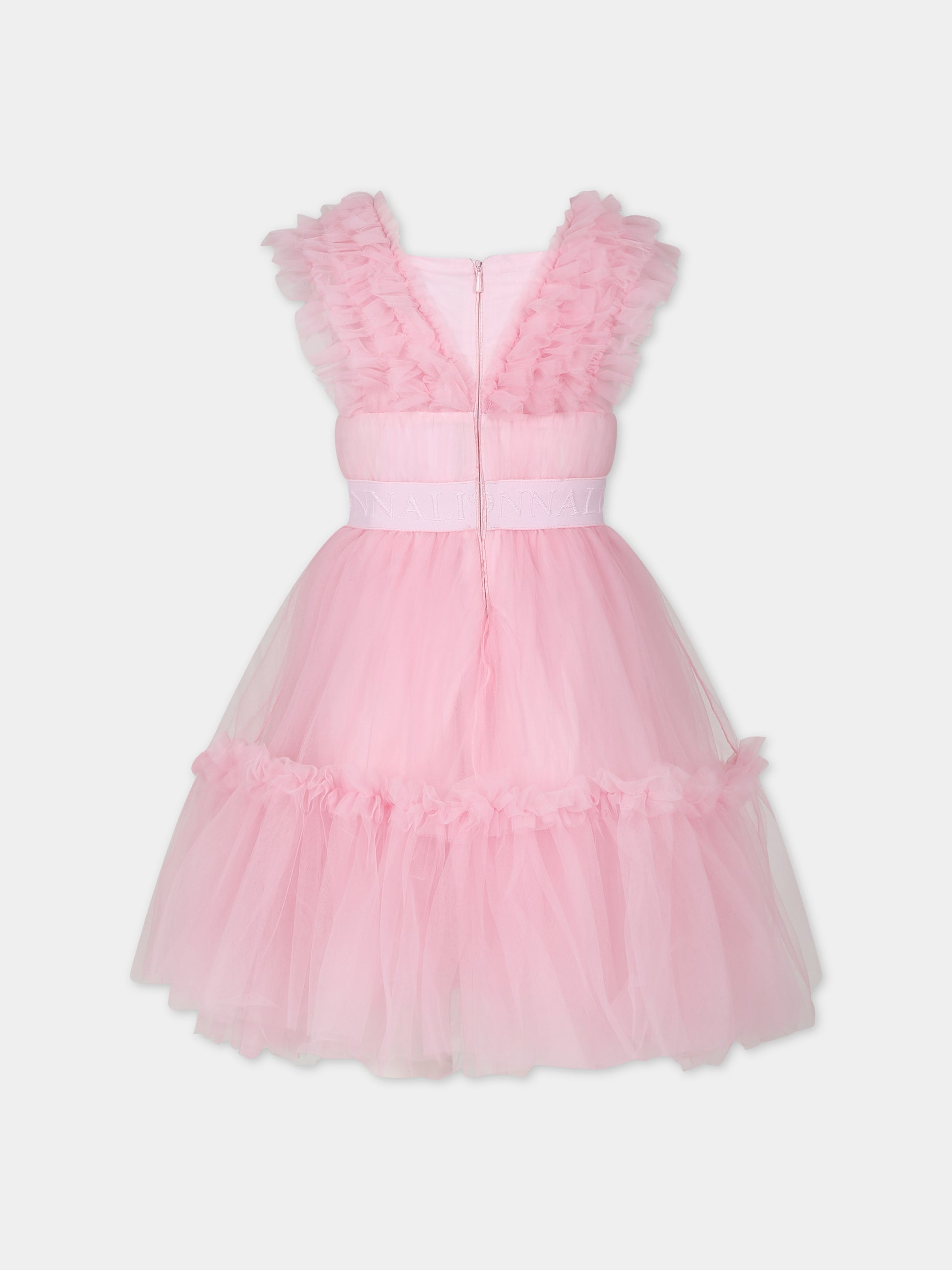 Vestito elegante rosa per bambina,Monnalisa,17C906 T9945 0090